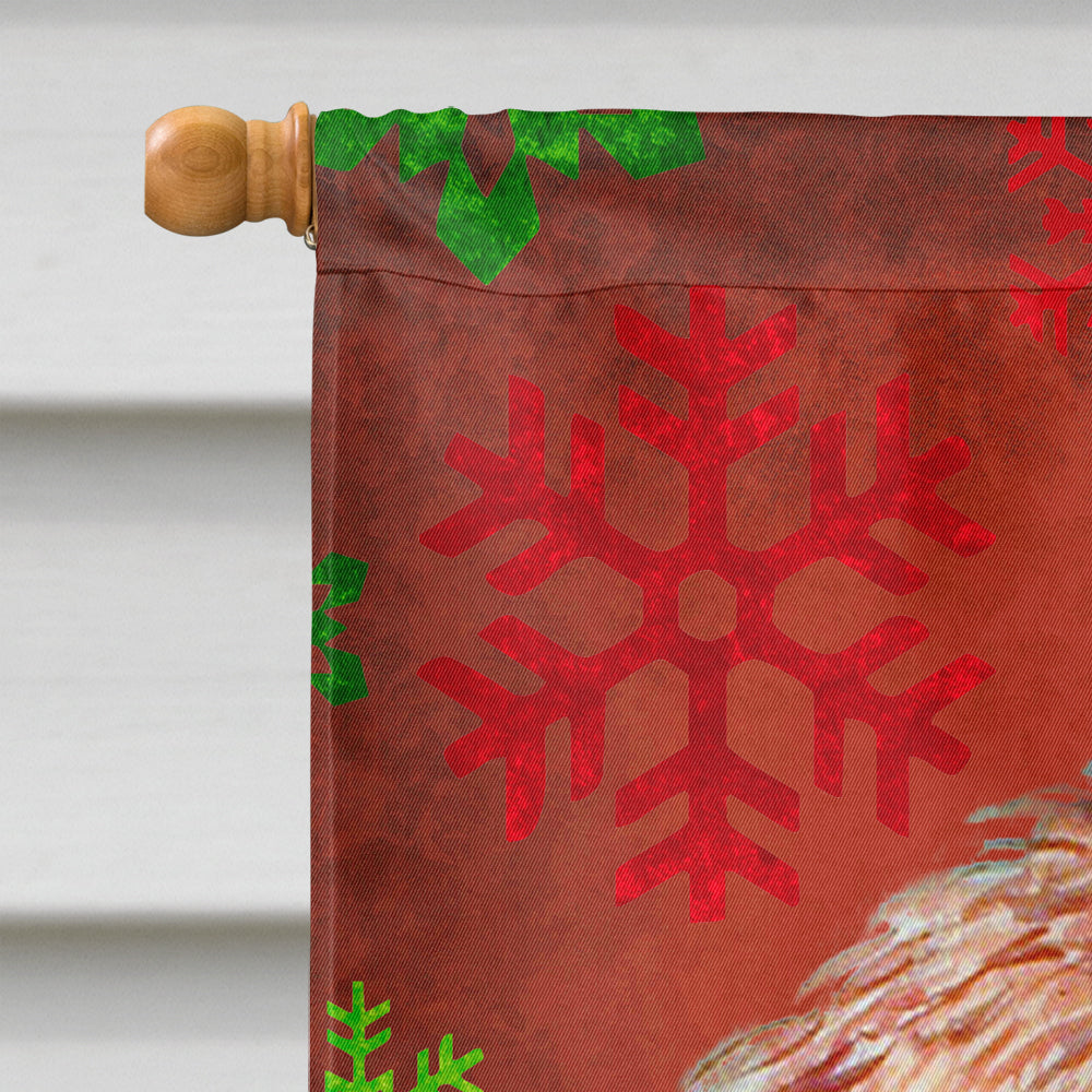 Petit Basset Griffon Vendeen Snowflakes Holiday Christmas Flag House Size