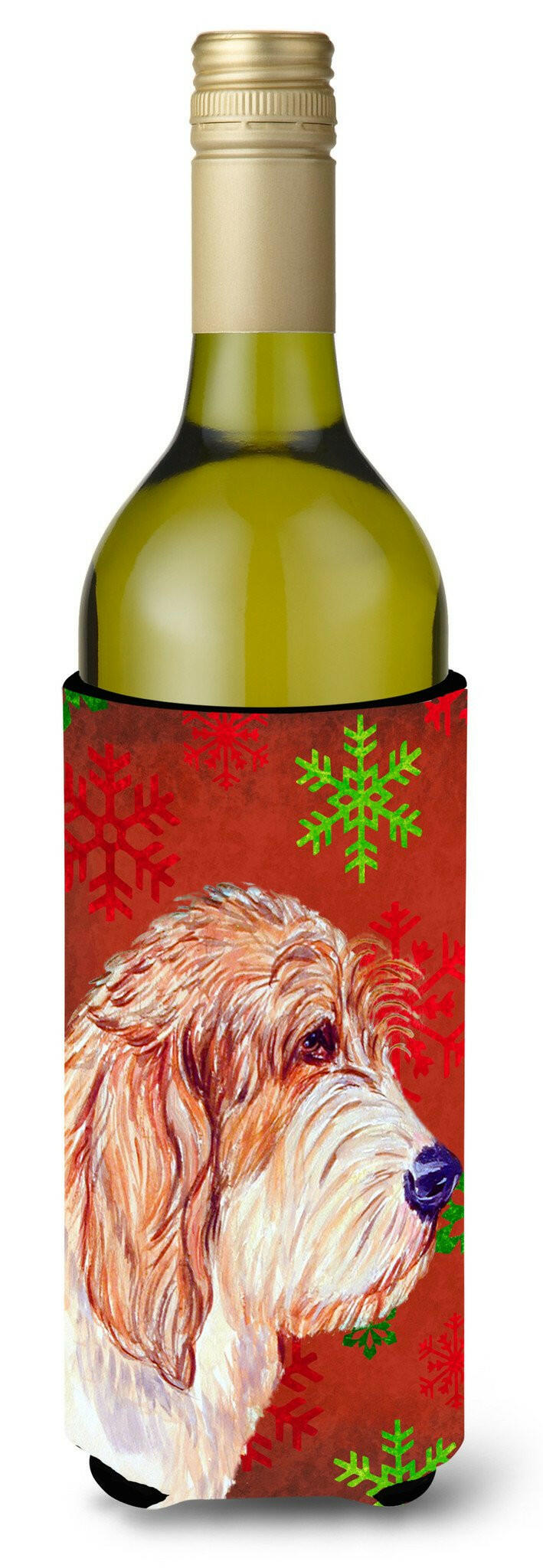Petit Basset Griffon Vendeen Snowflake Christmas Wine Bottle Beverage Insulator Beverage Insulator Hugger by Caroline&#39;s Treasures