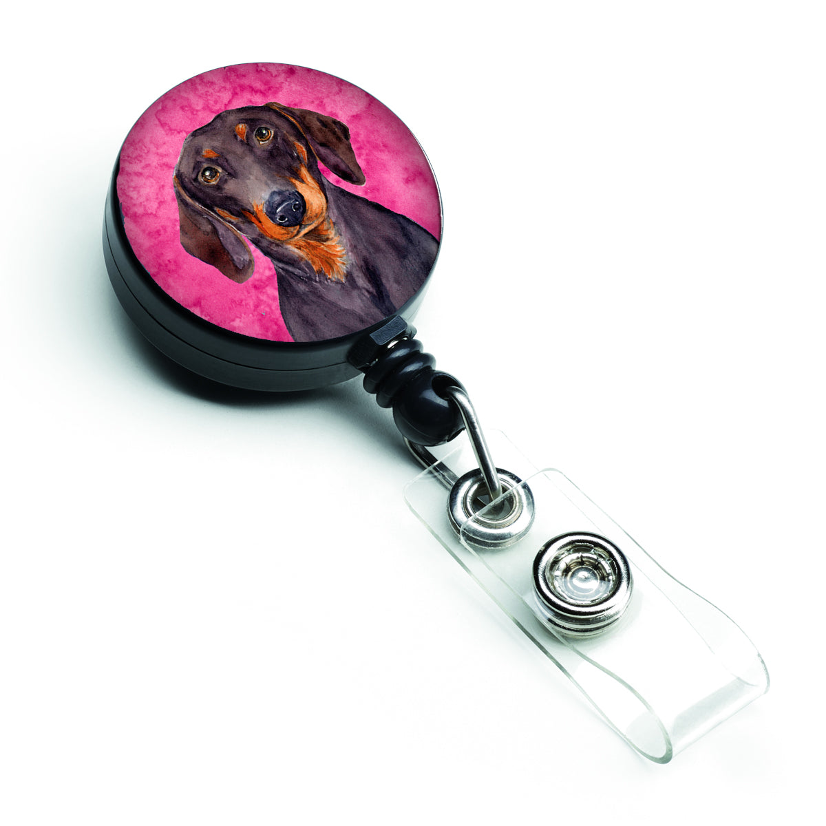 Pink Dachshund Retractable Badge Reel LH9358PKBR  the-store.com.
