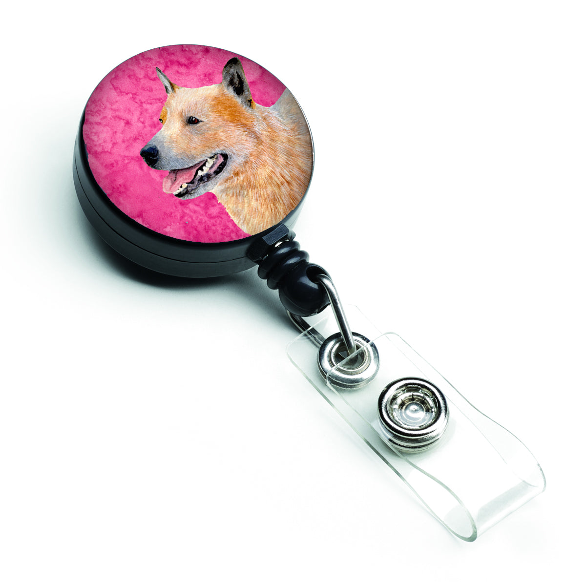 Pink Australian Cattle Dog Retractable Badge Reel LH9362PKBR  the-store.com.