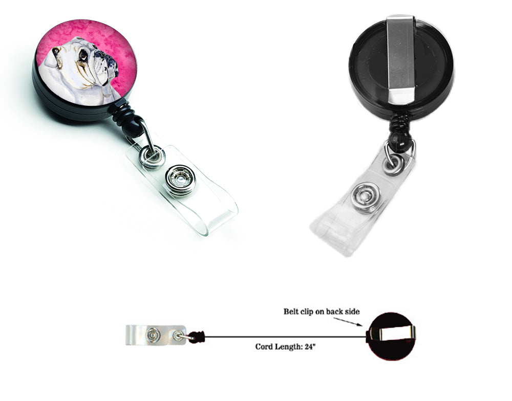 Pink Bulldog English Retractable Badge Reel LH9364PKBR
