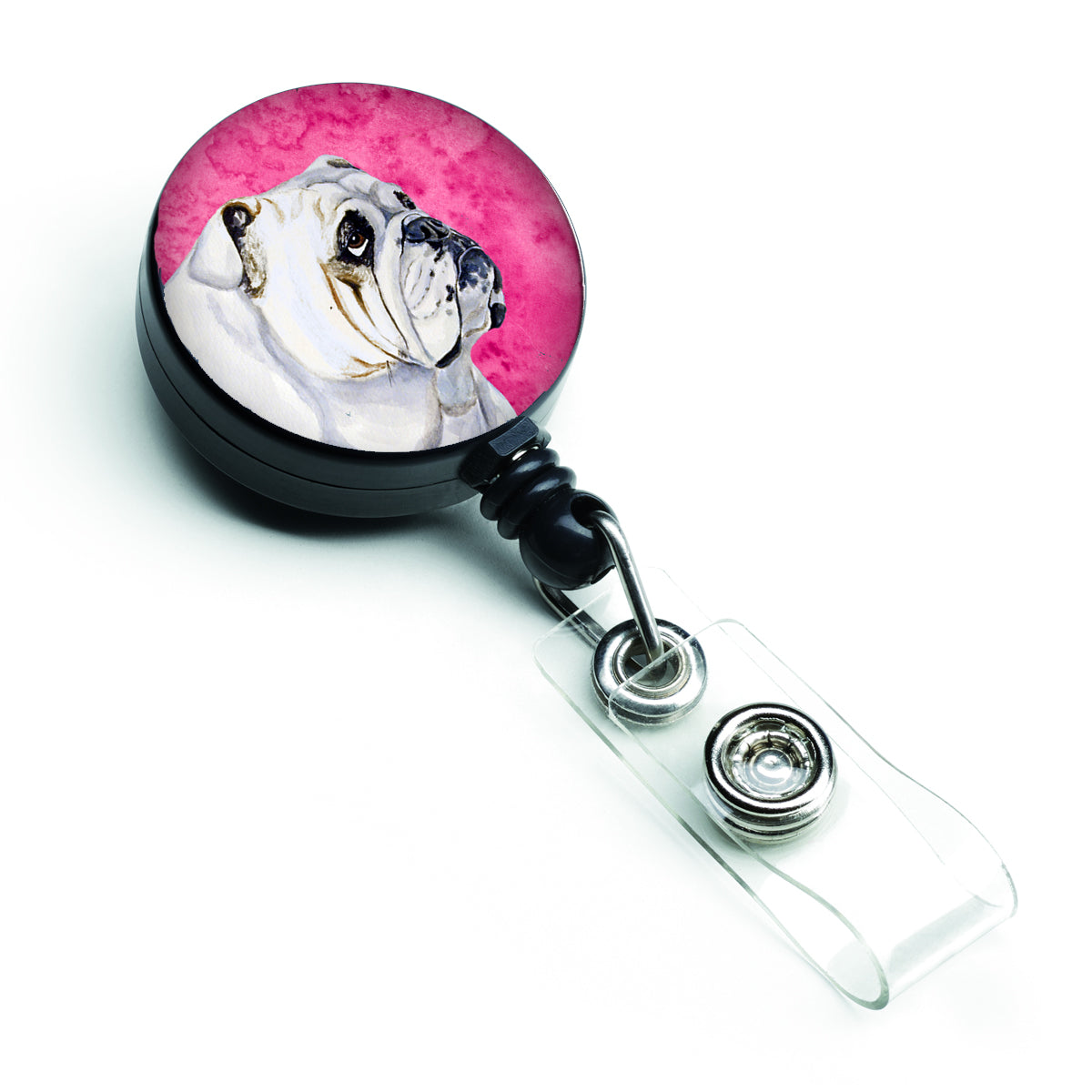 Pink Bulldog English Retractable Badge Reel LH9364PKBR