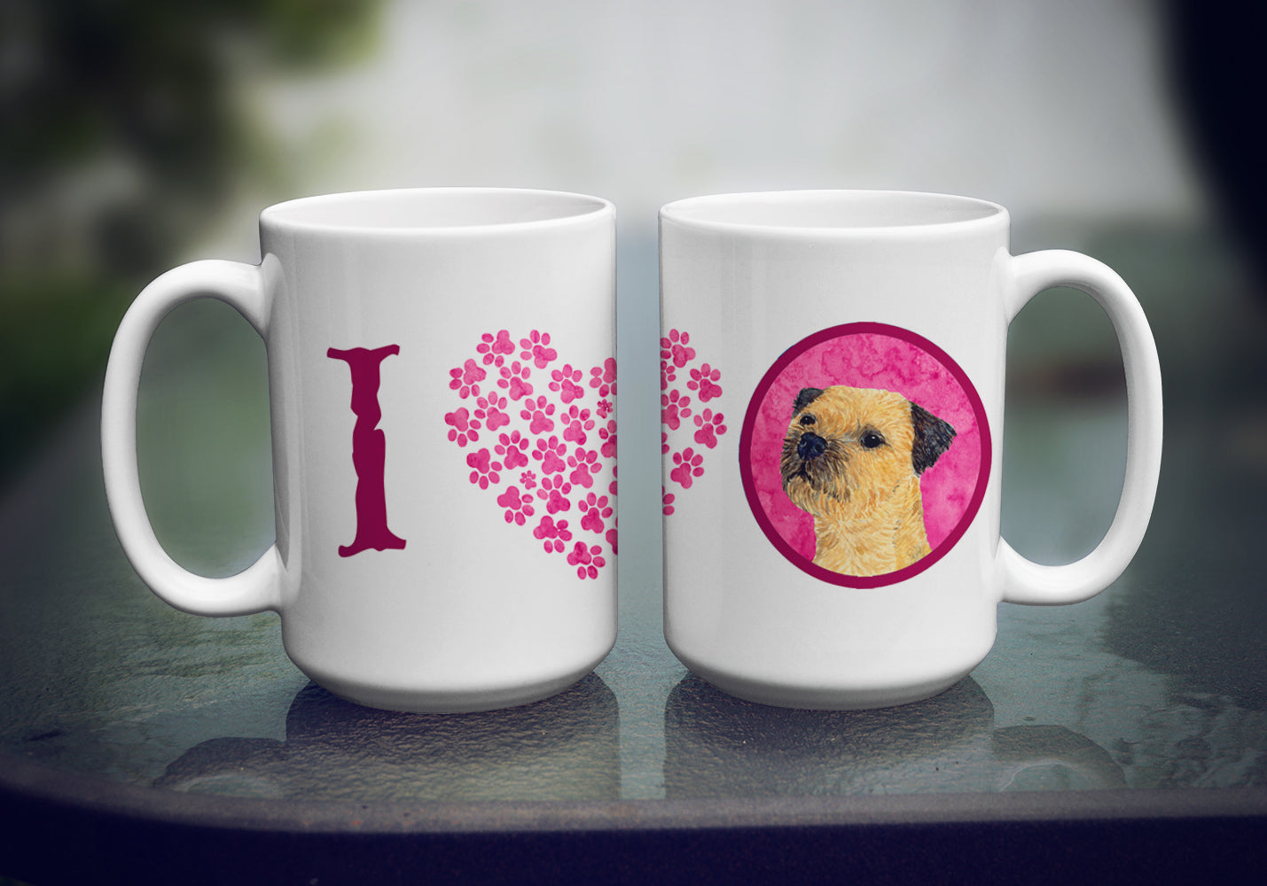 Border Terrier  Dishwasher Safe Microwavable Ceramic Coffee Mug 15 ounce  the-store.com.