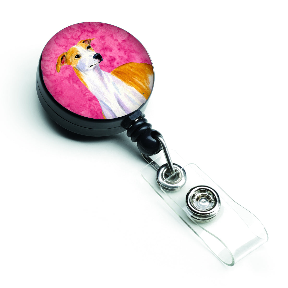 Pink Whippet Retractable Badge Reel LH9373PKBR  the-store.com.
