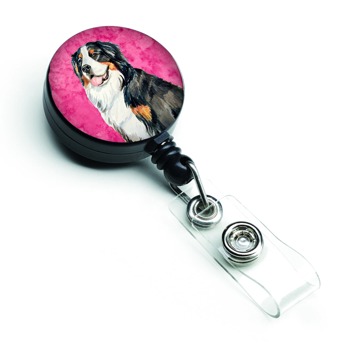 Pink Bernese Mountain Dog Retractable Badge Reel LH9379PKBR