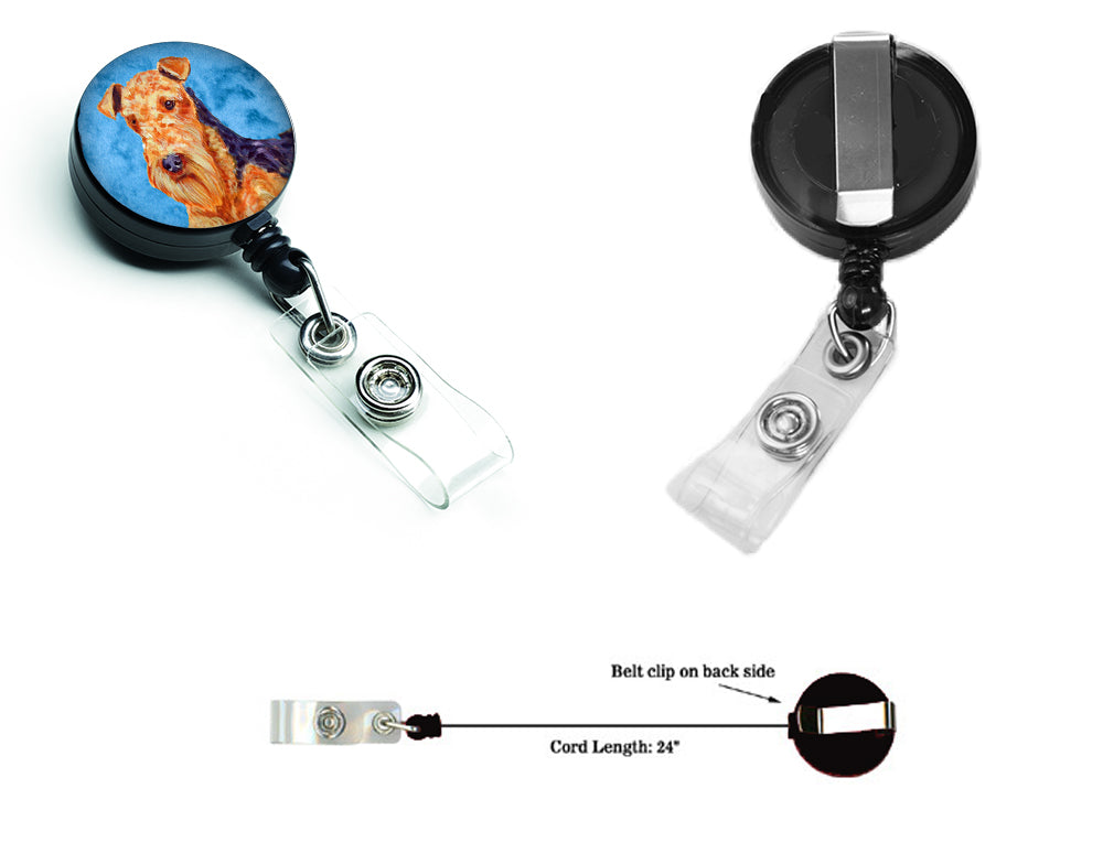 Blue Airedale Retractable Badge Reel LH9381BUBR  the-store.com.