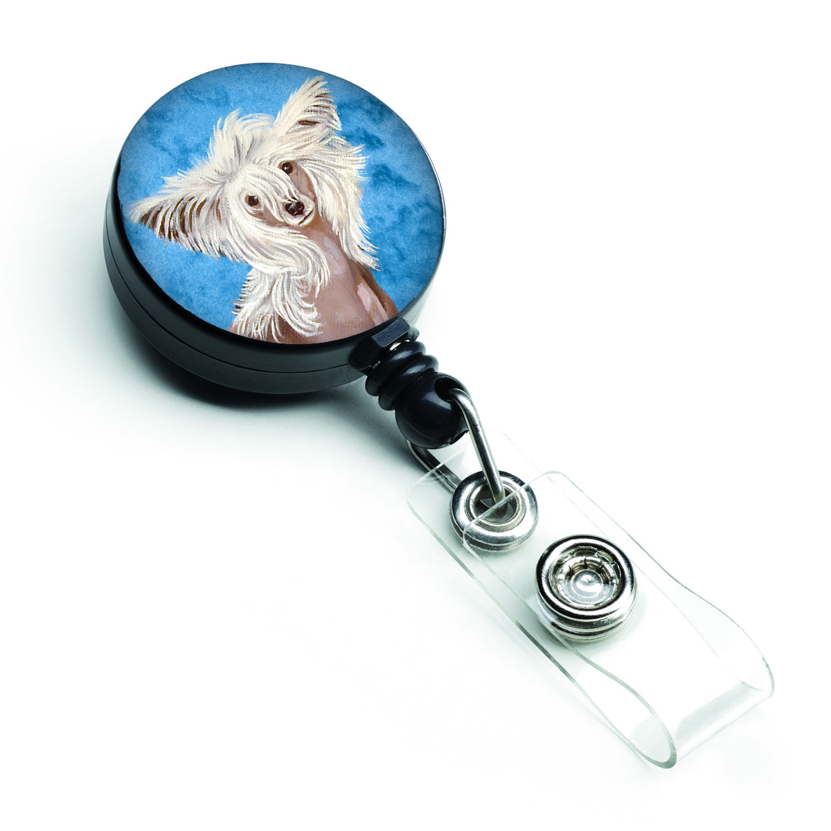 Blue Chinese Crested Retractable Badge Reel LH9392BUBR