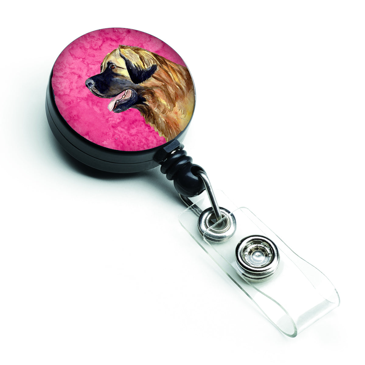Pink Leonberger Retractable Badge Reel LH9393PKBR