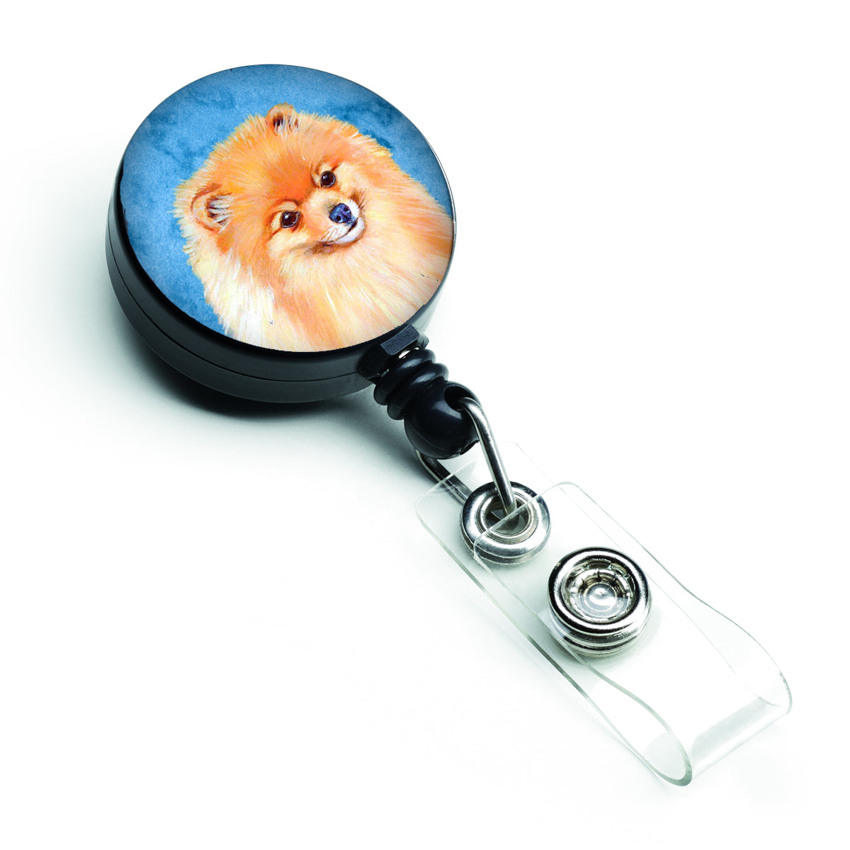 Blue Pomeranian Retractable Badge Reel LH9395BUBR