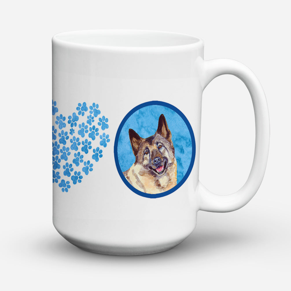 Norwegian Elkhound  Dishwasher Safe Microwavable Ceramic Coffee Mug 15 ounce