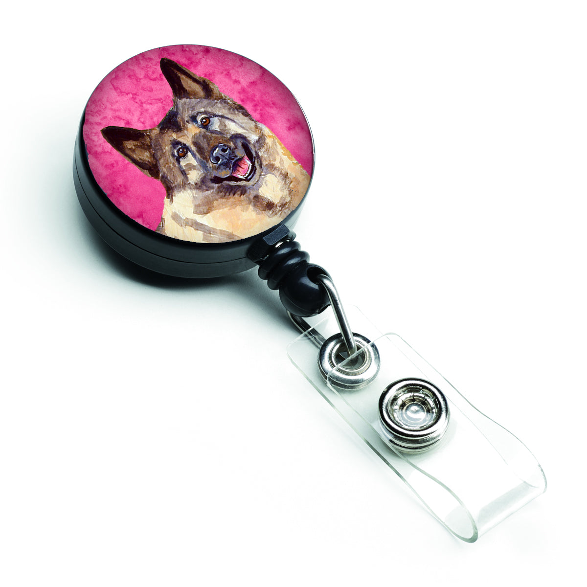 Pink Norwegian Elkhound Retractable Badge Reel LH9398PKBR  the-store.com.