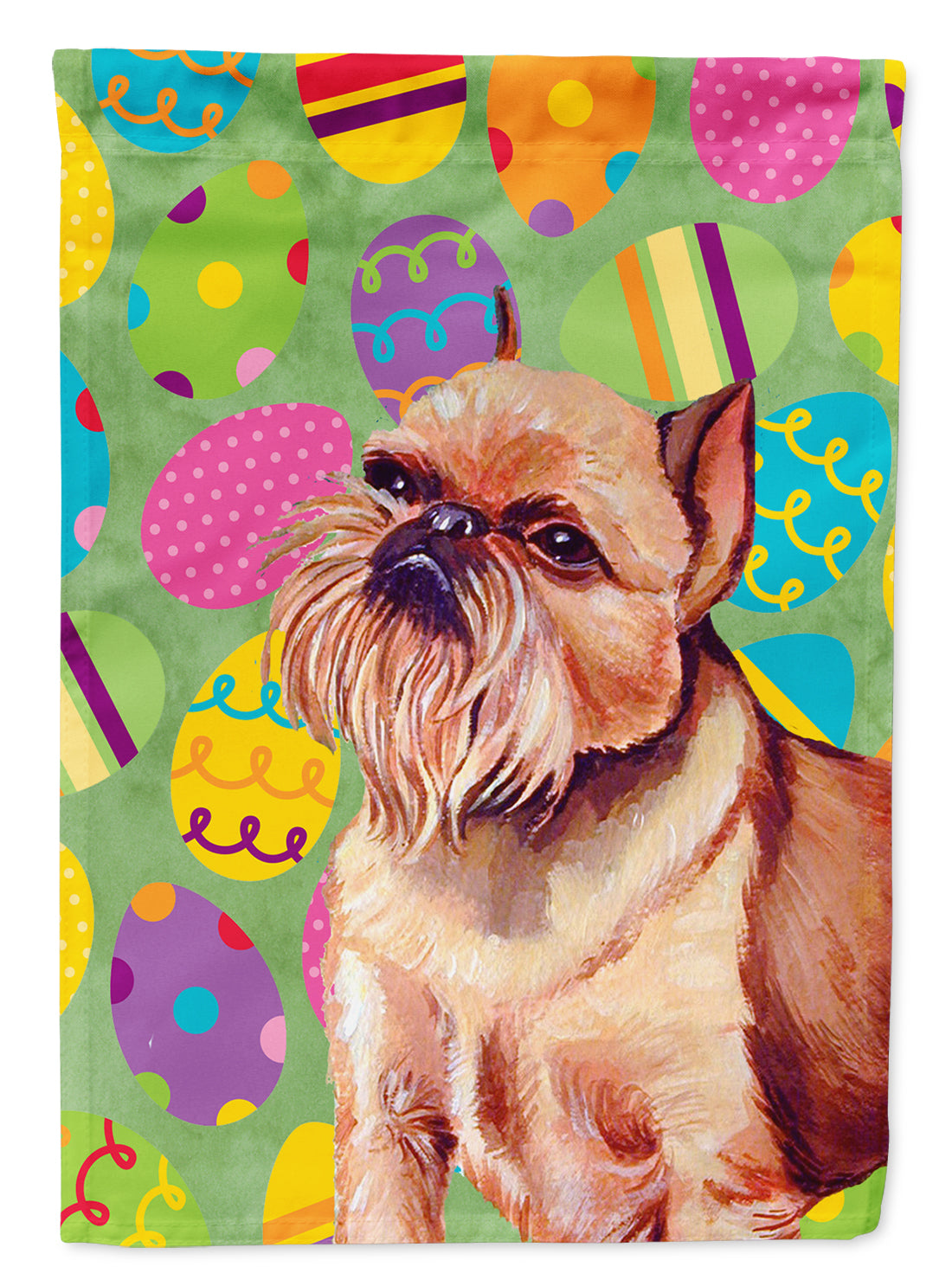 Brussels Griffon Easter Eggtravaganza Flag Canvas House Size  the-store.com.