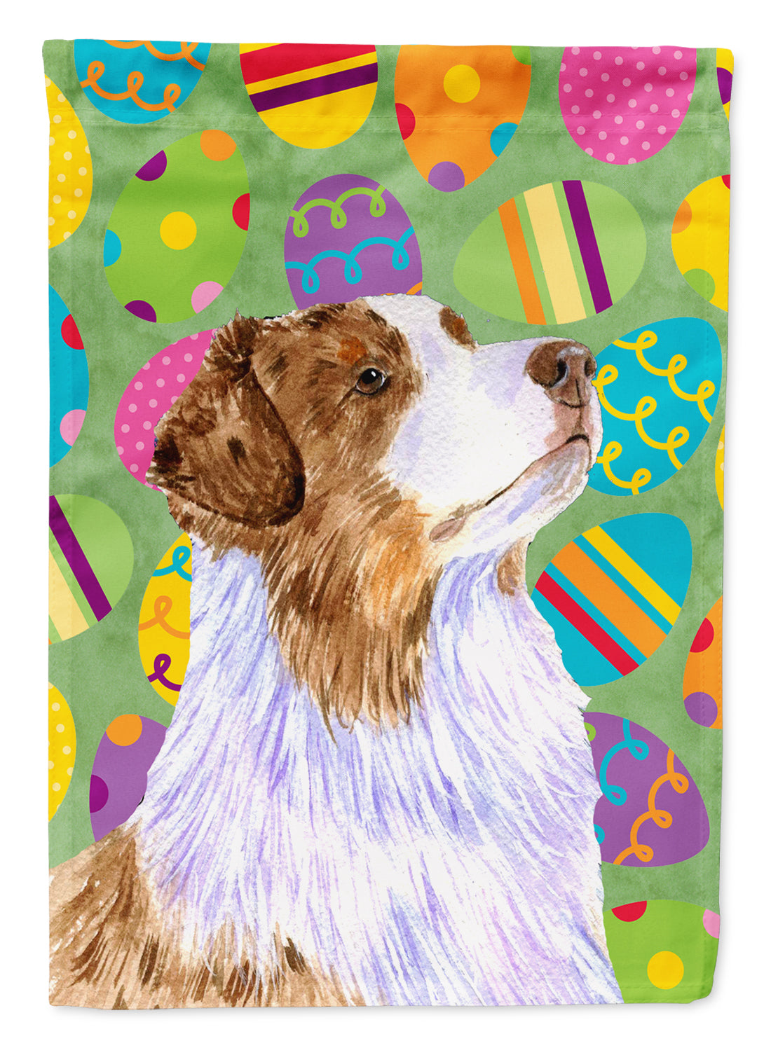 Australian Shepherd Easter Eggtravaganza Flag Canvas House Size  the-store.com.