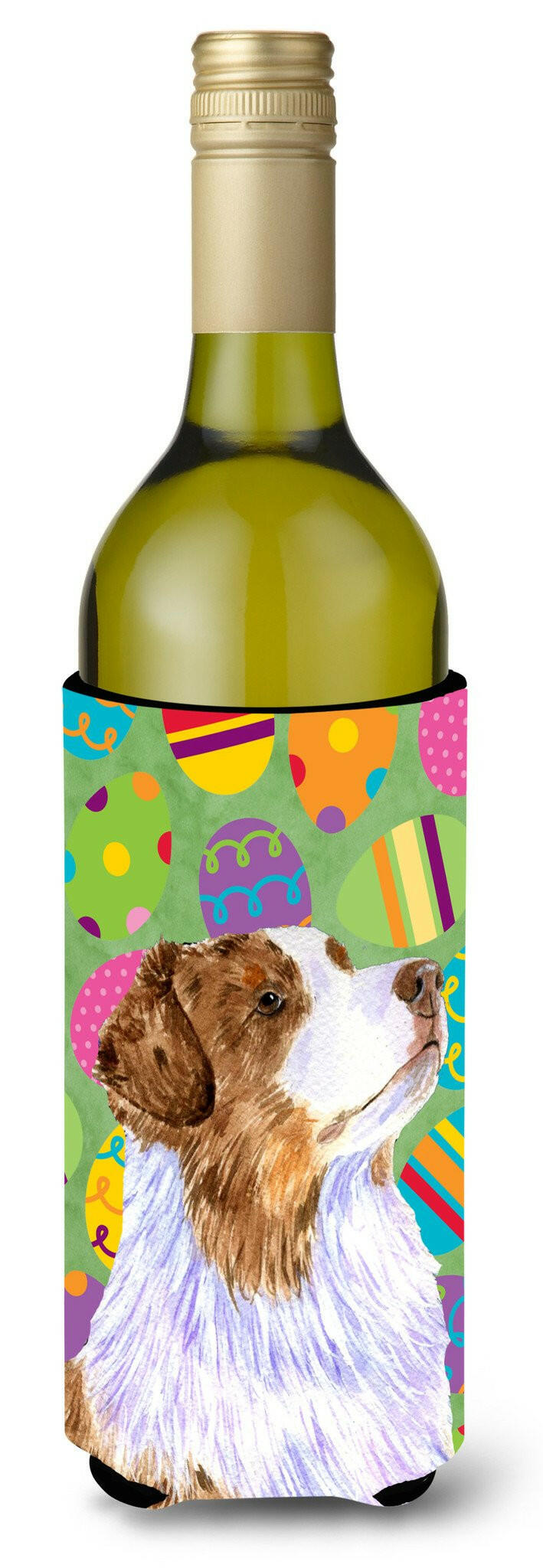 Australian Shepherd Easter Eggtravaganza Wine Bottle Beverage Insulator Beverage Insulator Hugger by Caroline&#39;s Treasures
