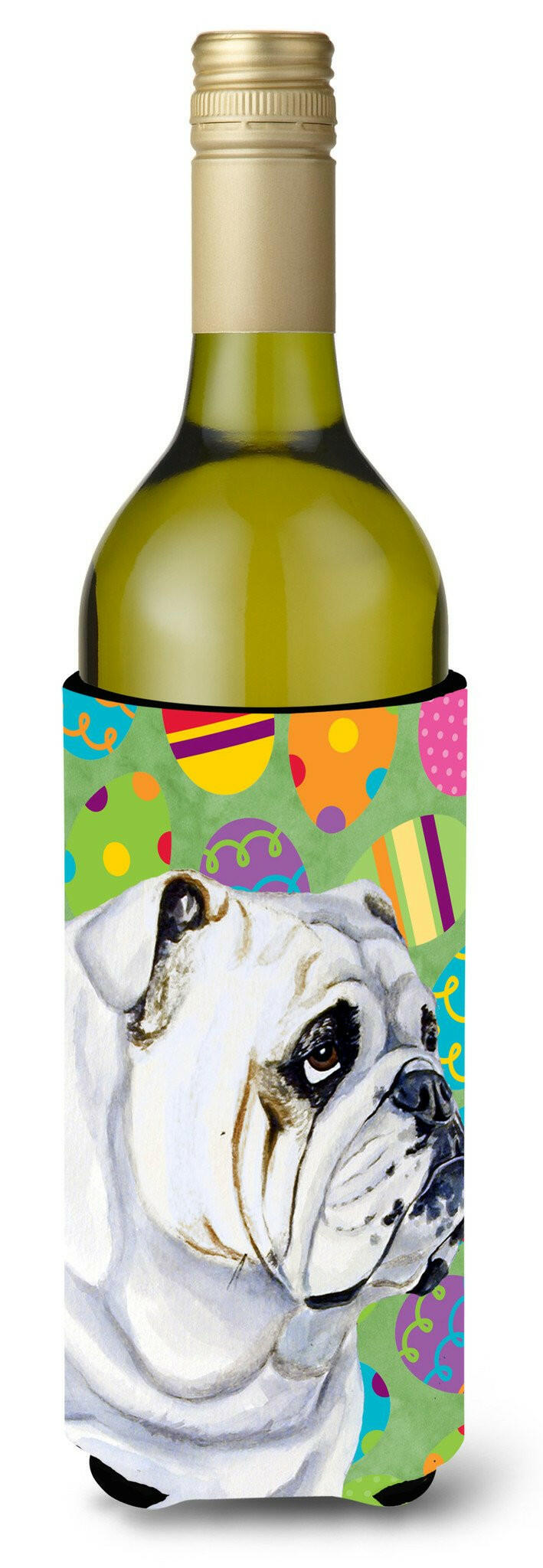 Bulldog English Easter Eggtravaganza Wine Bottle Beverage Insulator Beverage Insulator Hugger by Caroline&#39;s Treasures
