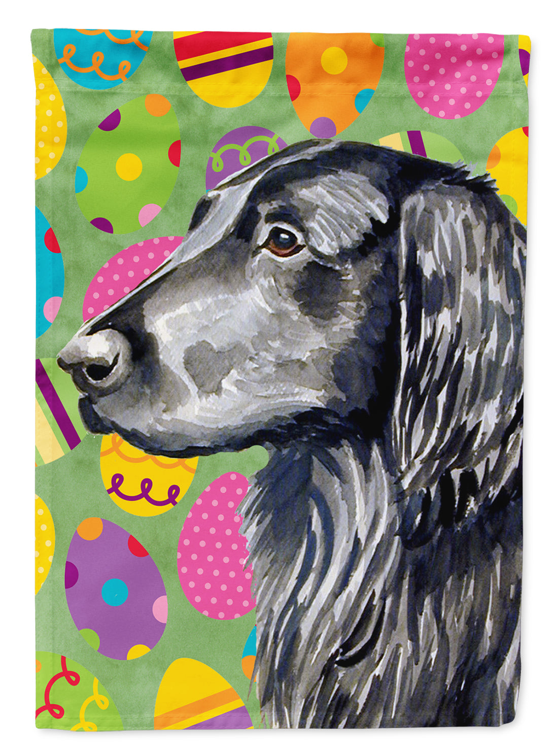 Flat Coated Retriever Easter Eggtravaganza Flag Canvas House Size