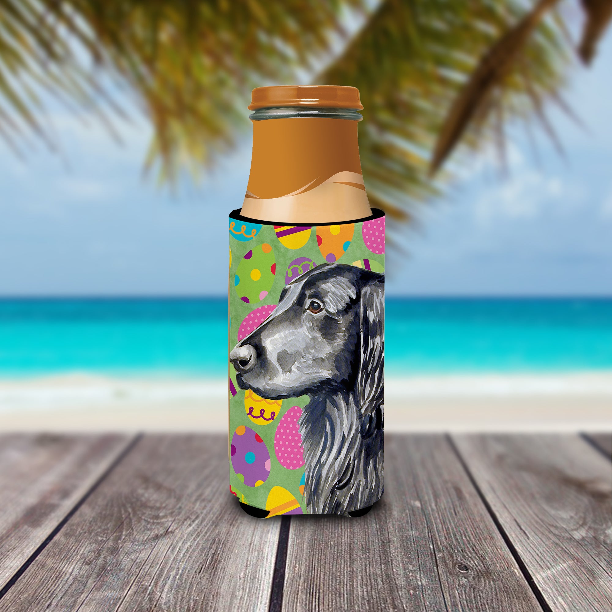 Flat Coated Retriever Easter Eggtravaganza Ultra Beverage Insulators for slim cans LH9411MUK.