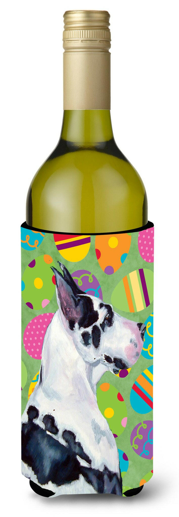 Great Dane Easter Eggtravaganza Wine Bottle Beverage Insulator Beverage Insulator Hugger LH9416LITERK by Caroline&#39;s Treasures