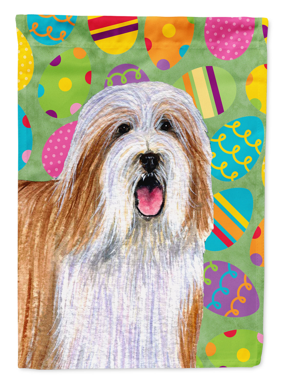 Bearded Collie Easter Eggtravaganza Flag Canvas House Size