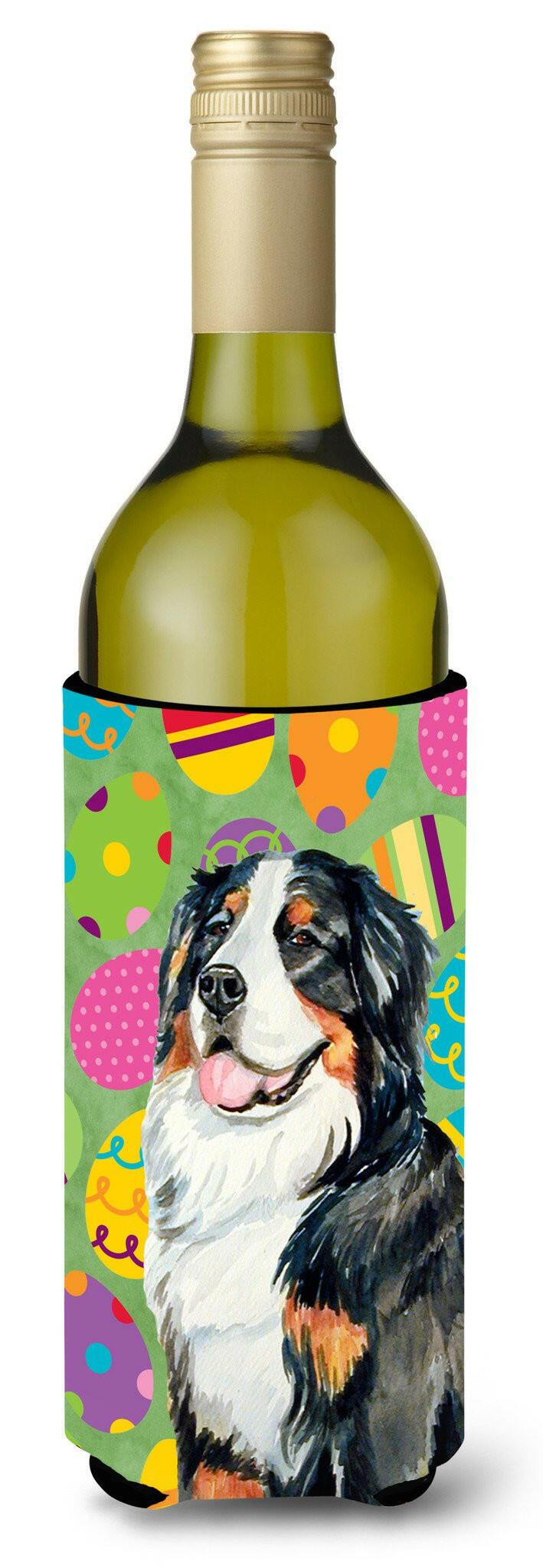 Bernese Mountain Dog Easter Eggtravaganza Wine Bottle Beverage Insulator Beverage Insulator Hugger by Caroline&#39;s Treasures
