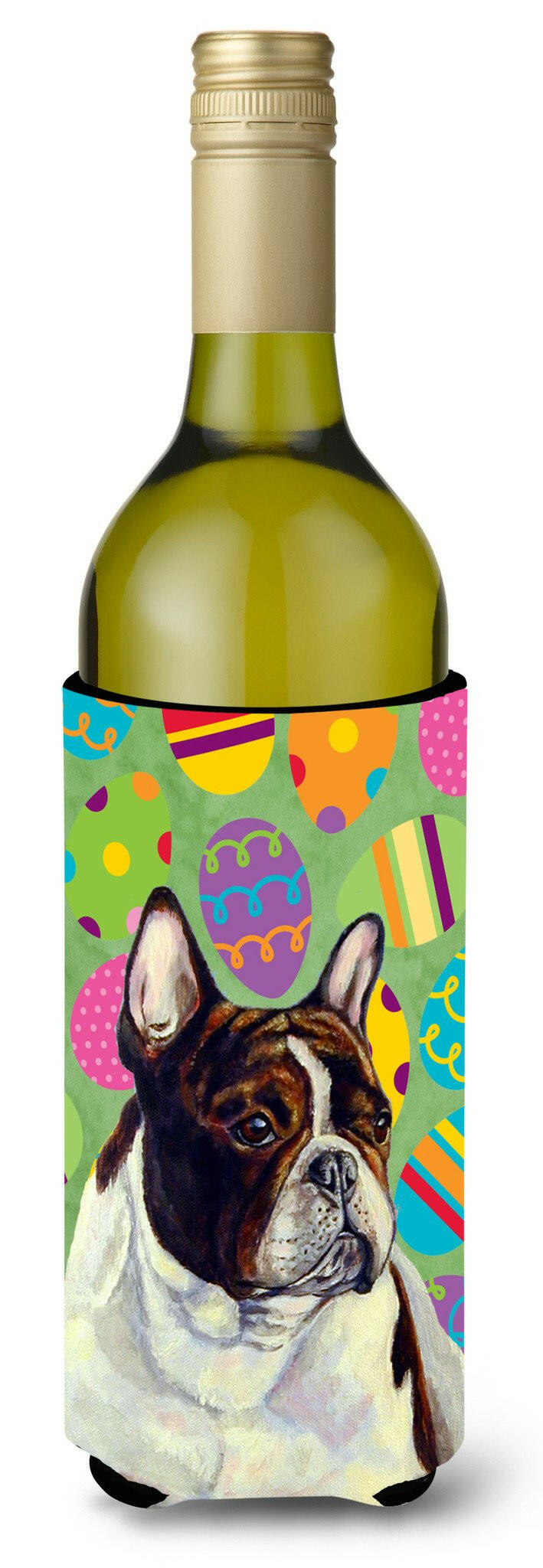 French Bulldog Easter Eggtravaganza Wine Bottle Beverage Insulator Beverage Insulator Hugger by Caroline&#39;s Treasures
