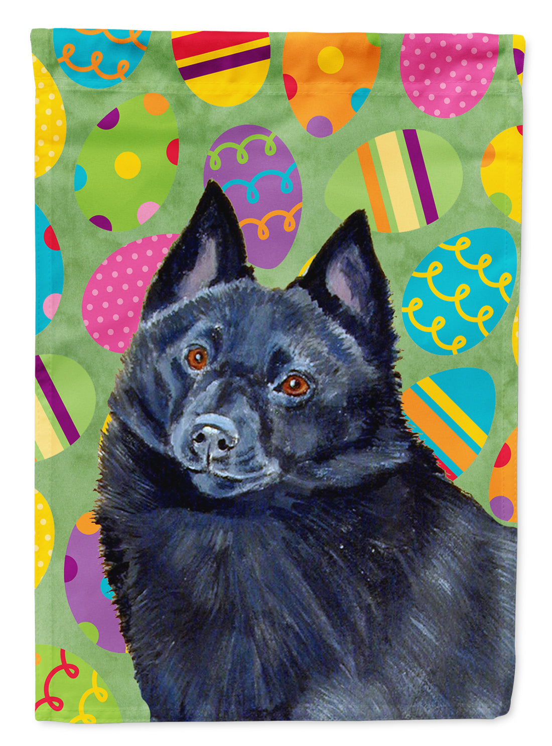 Schipperke Easter Eggtravaganza Flag Canvas House Size  the-store.com.