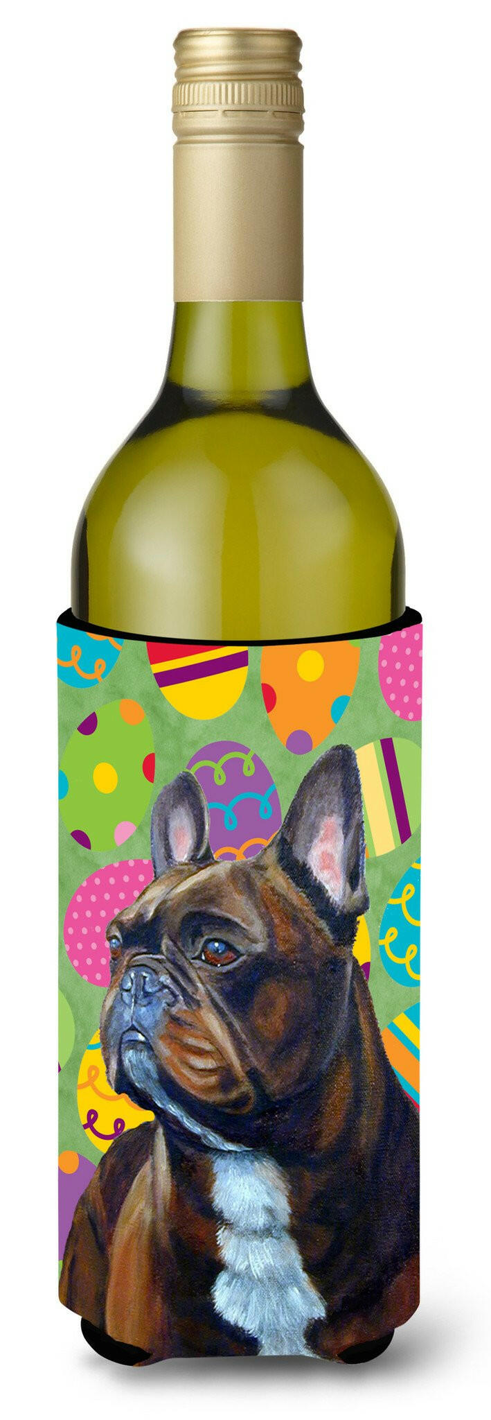 French Bulldog Easter Eggtravaganza Wine Bottle Beverage Insulator Beverage Insulator Hugger LH9430LITERK by Caroline's Treasures