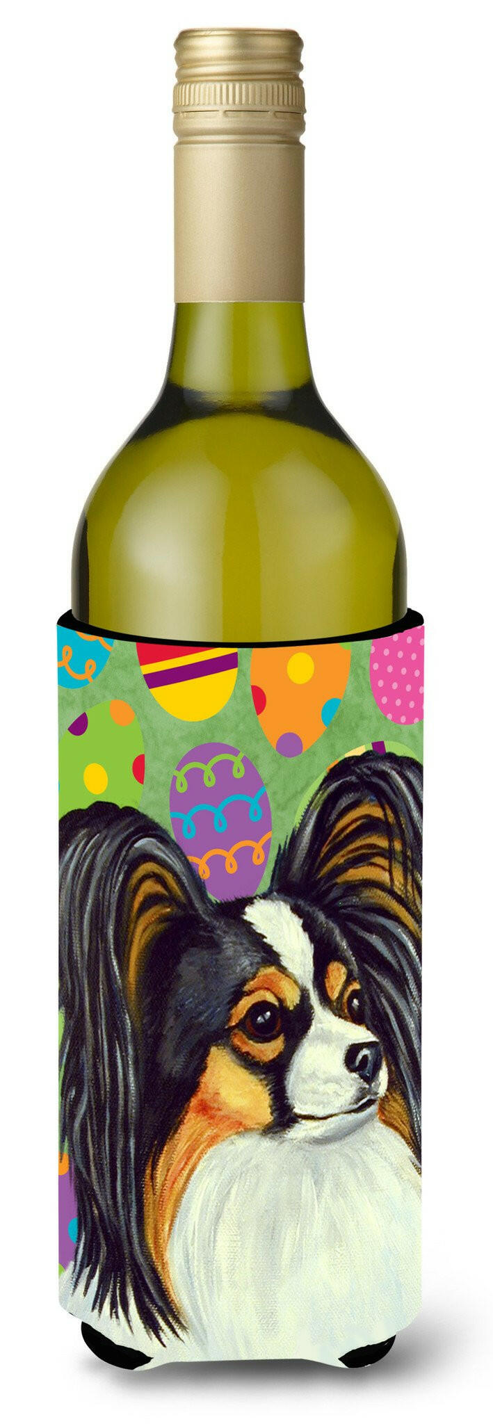 Papillon Easter Eggtravaganza Wine Bottle Beverage Insulator Beverage Insulator Hugger by Caroline&#39;s Treasures