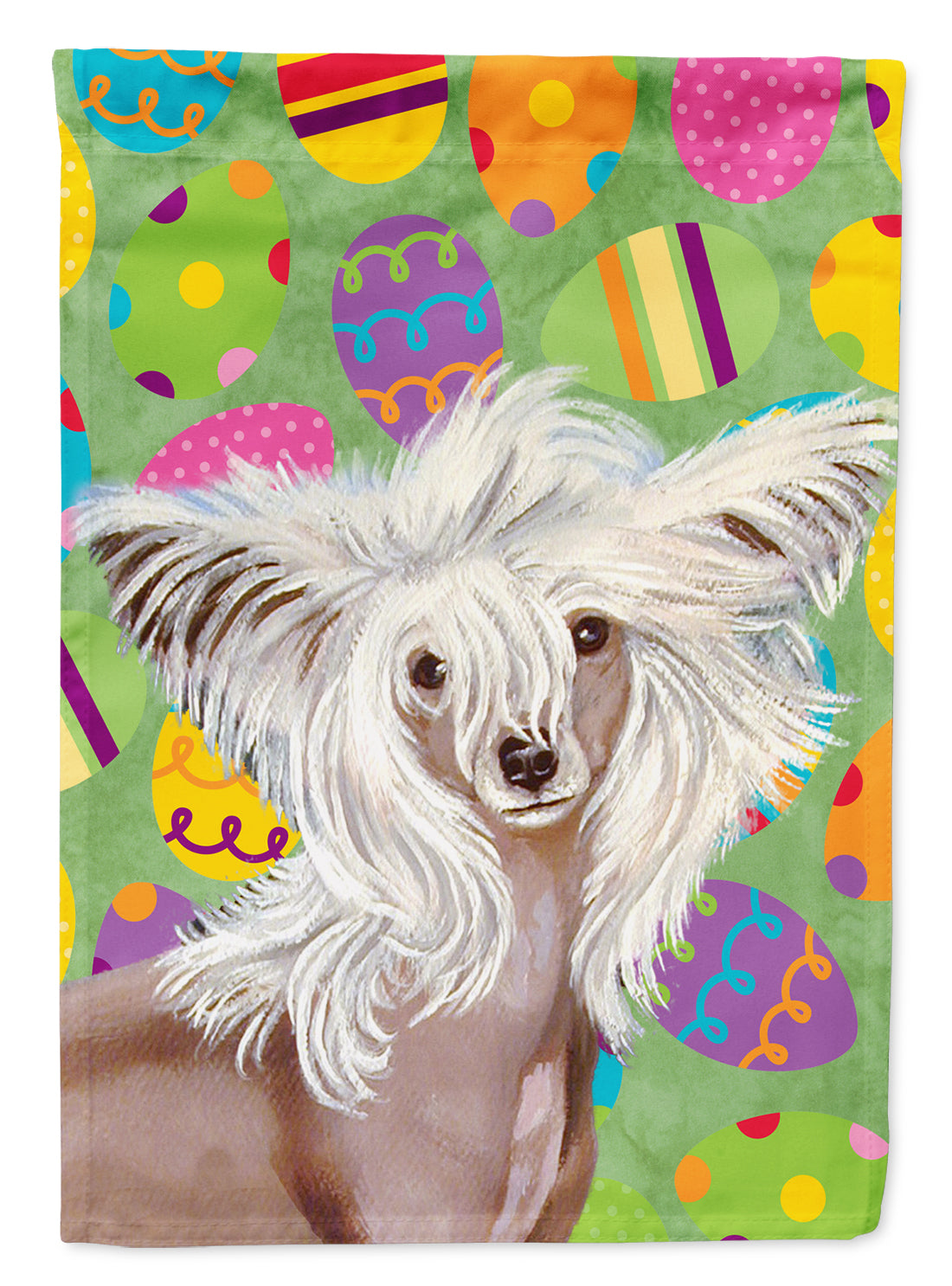 Chinese Crested Easter Eggtravaganza Flag Canvas House Size
