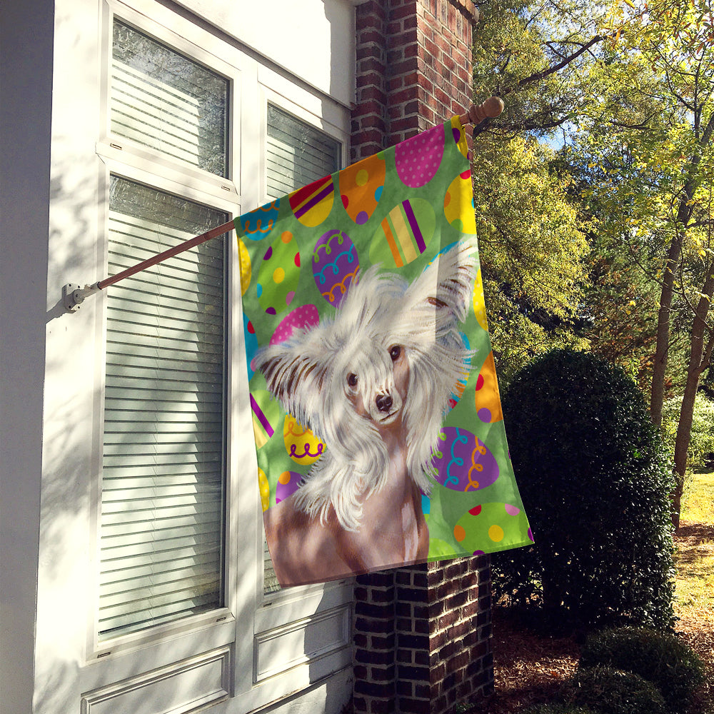 Chinese Crested Easter Eggtravaganza Flag Canvas House Size  the-store.com.