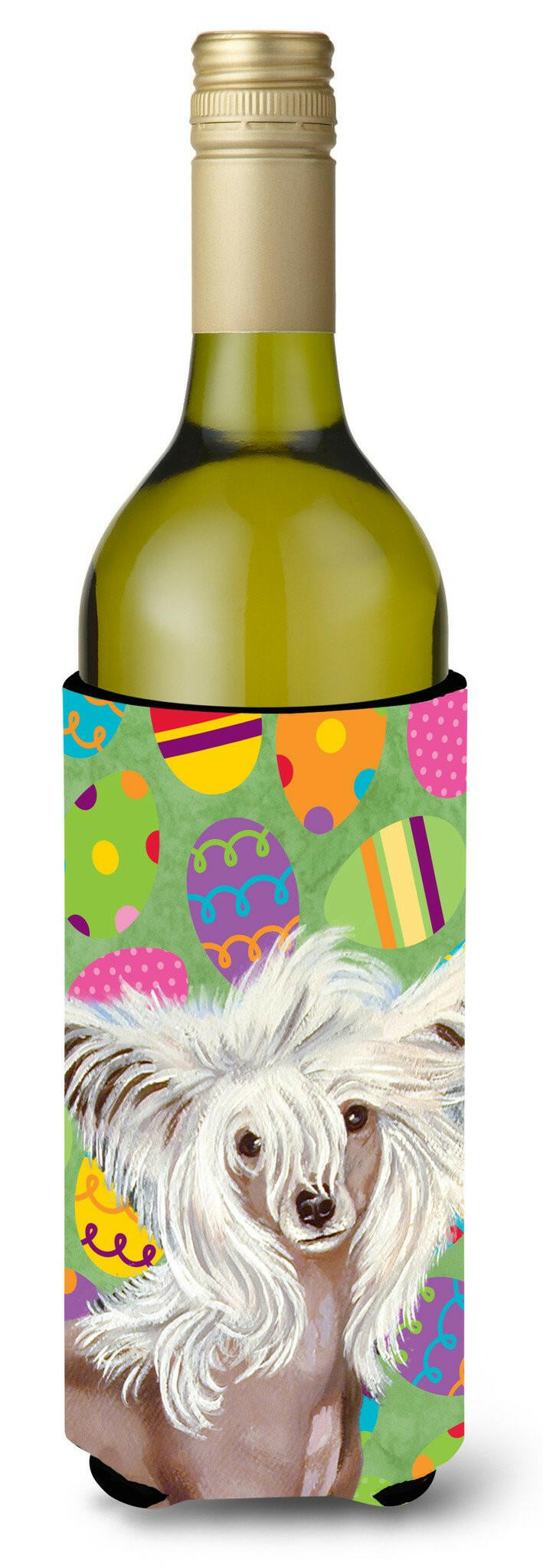 Chinese Crested Easter Eggtravaganza Wine Bottle Beverage Insulator Beverage Insulator Hugger by Caroline&#39;s Treasures