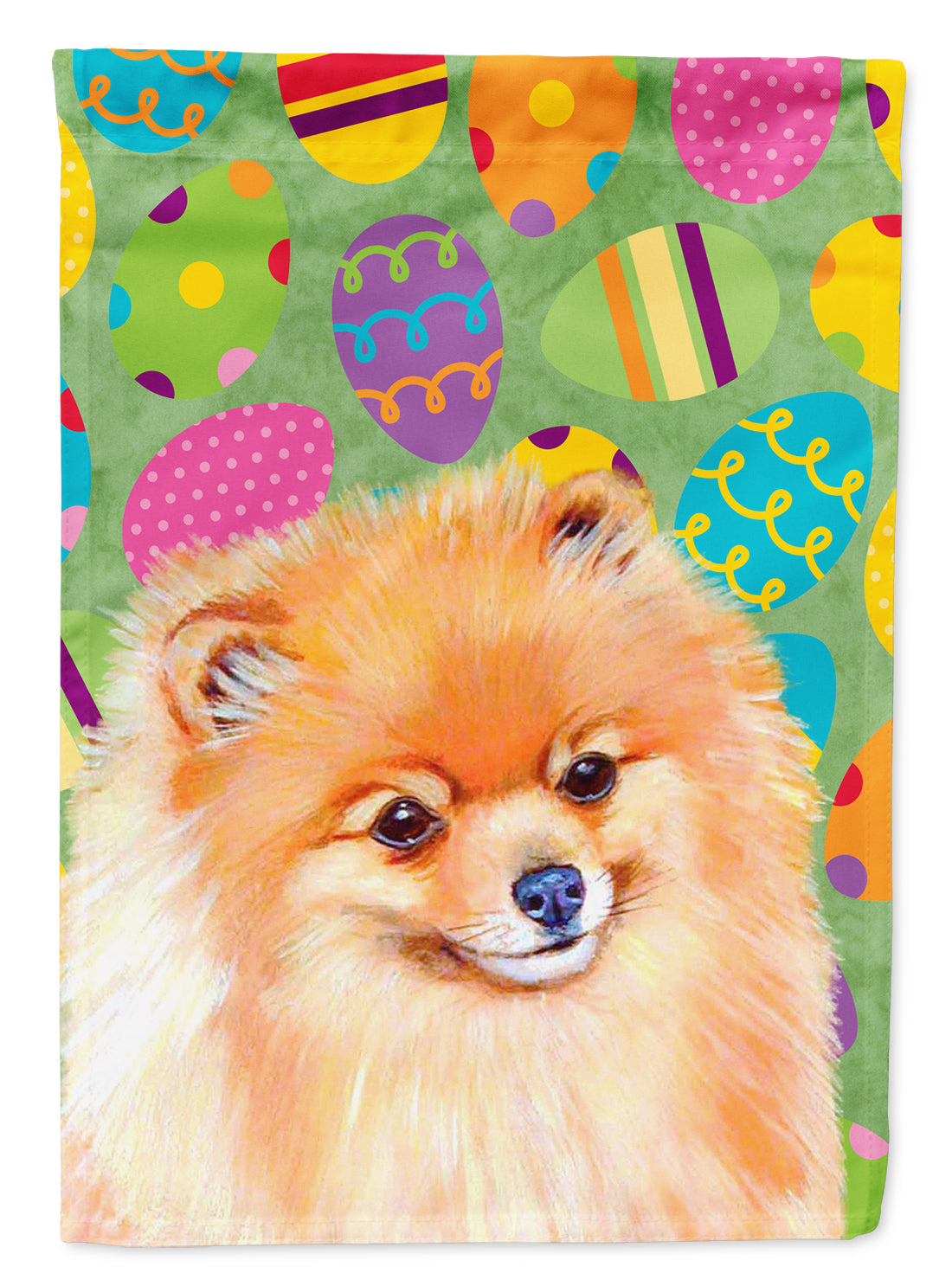 Pomeranian Easter Eggtravaganza Flag Canvas House Size