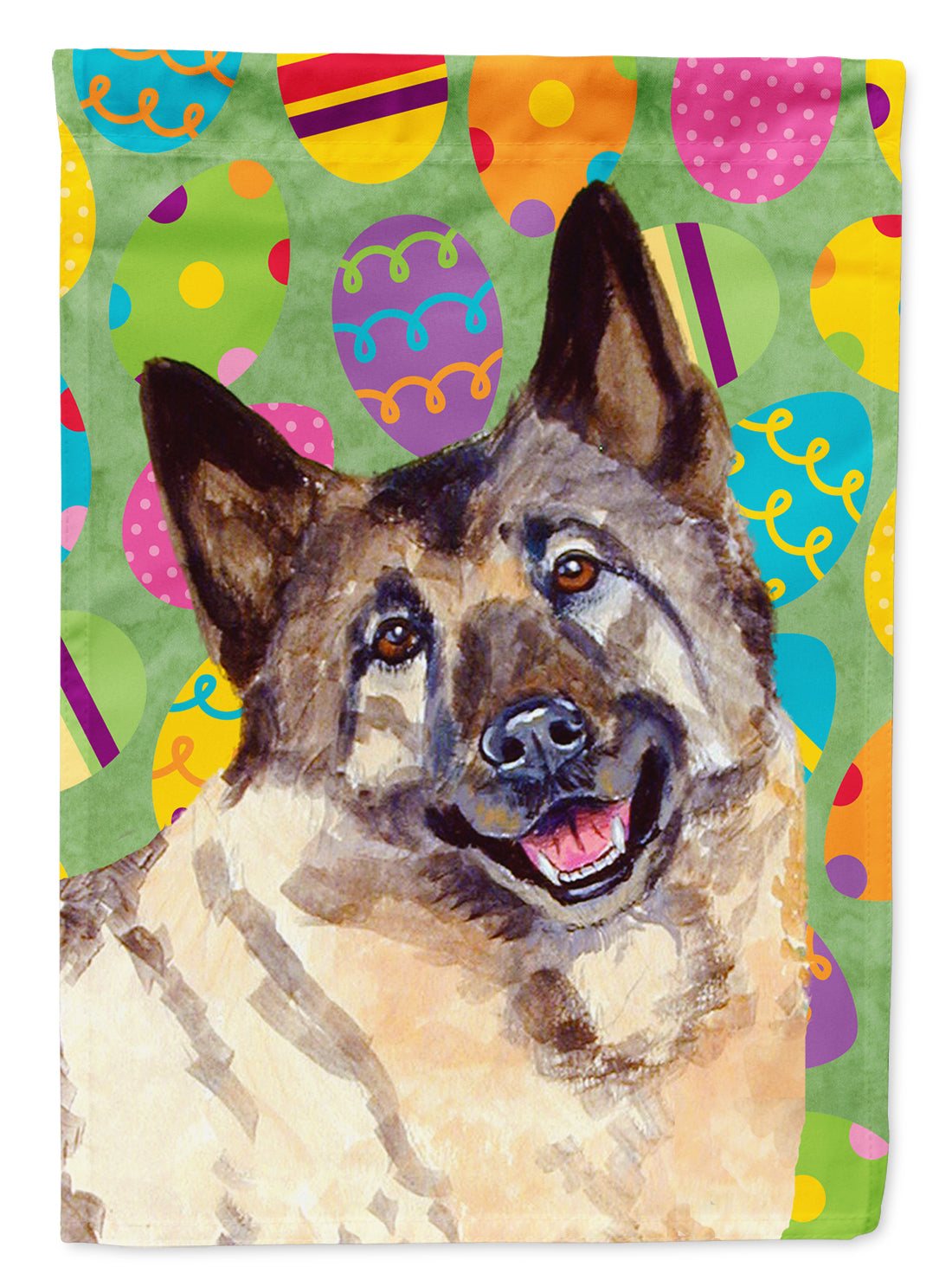 Norwegian Elkhound Easter Eggtravaganza Flag Canvas House Size