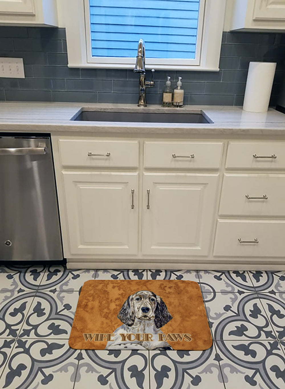 English Setter Wipe your Paws  Machine Washable Memory Foam Mat LH9446RUG - the-store.com