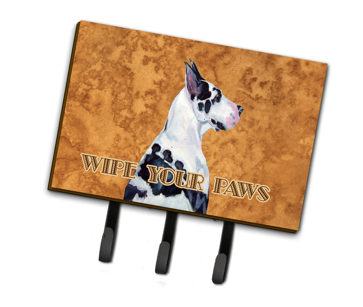 Harlequin Great Dane Wipe your Paws Leash or Key Holder