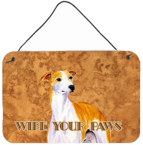 Whippet Wipe your Paws Aluminium Metal Wall or Door Hanging Prints by Caroline&#39;s Treasures