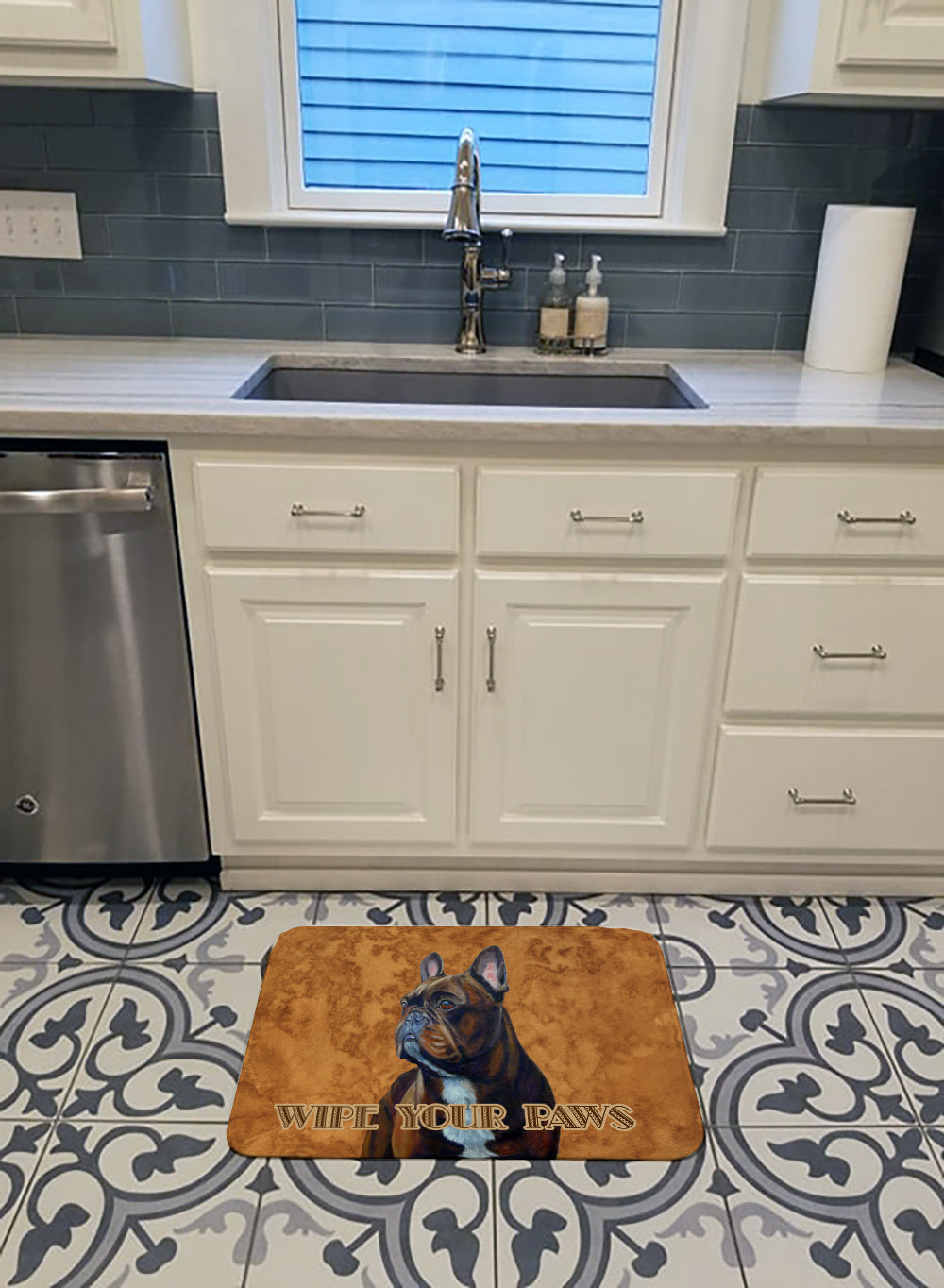 French Bulldog Wipe your Paws Machine Washable Memory Foam Mat LH9455RUG - the-store.com