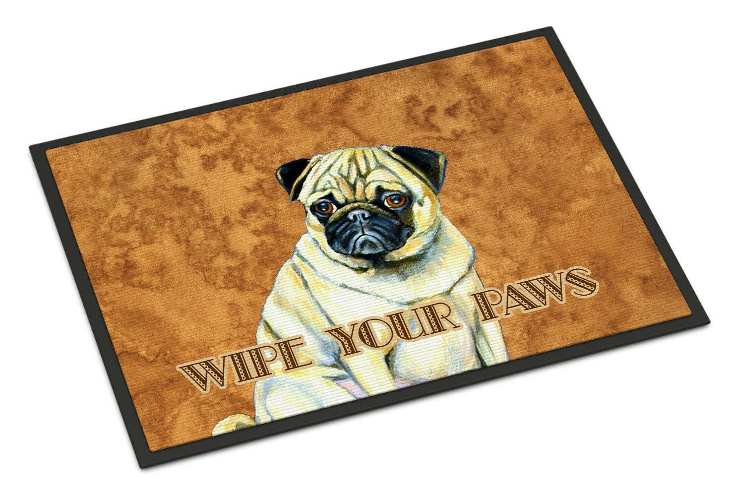Fawn Pug Wipe your Paws Indoor or Outdoor Mat 18x27 LH9456MAT - the-store.com