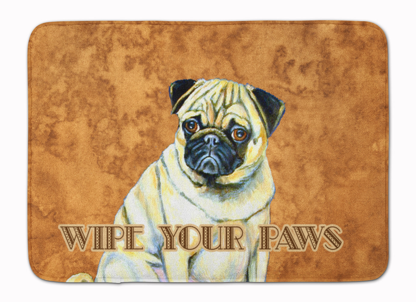 Fawn Pug Wipe your Paws Machine Washable Memory Foam Mat LH9456RUG - the-store.com