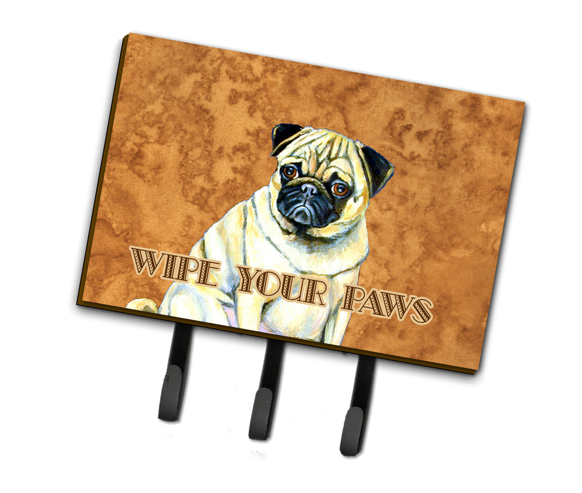 Fawn Pug Wipe your Paws Leash or Key Holder  the-store.com.