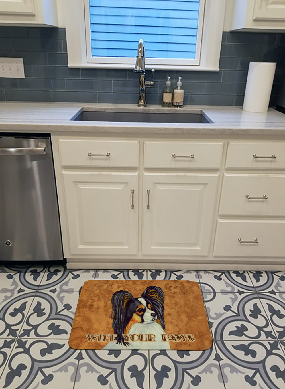 Papillon Wipe your Paws Machine Washable Memory Foam Mat LH9461RUG - the-store.com
