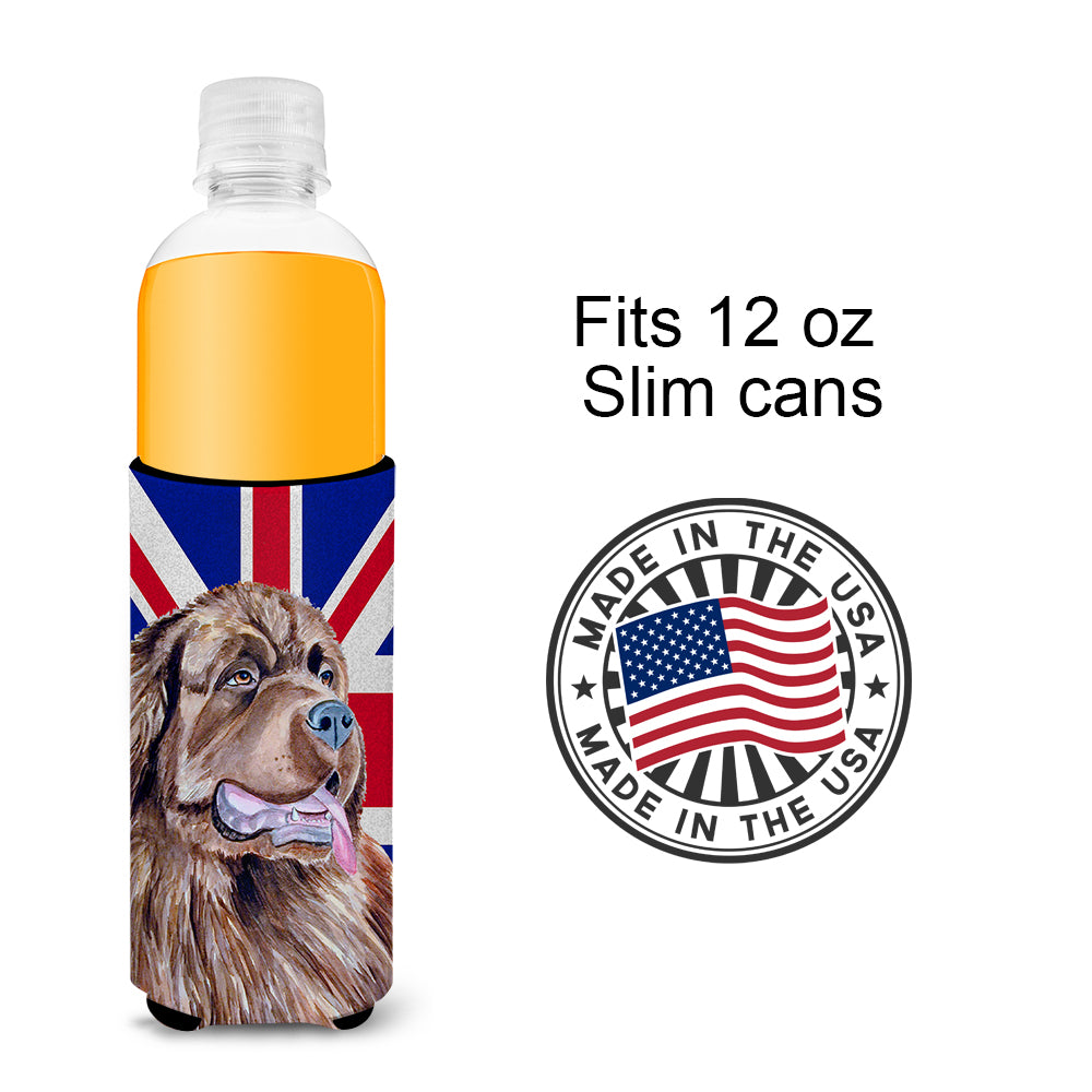 Newfoundland with English Union Jack British Flag Ultra Beverage Insulators for slim cans LH9463MUK