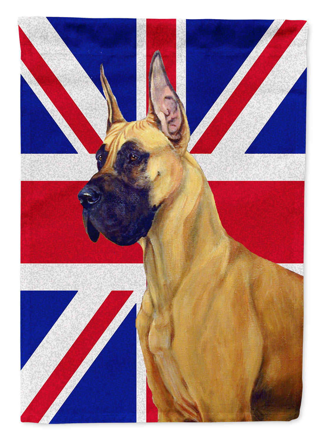 Great Dane with English Union Jack British Flag Flag Canvas House Size LH9464CHF  the-store.com.