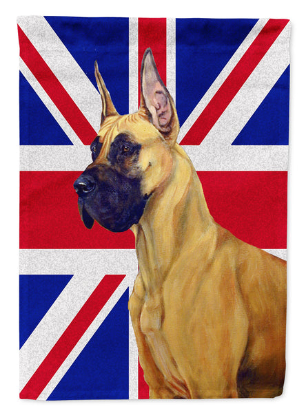 Great Dane with English Union Jack British Flag Flag Canvas House Size LH9464CHF