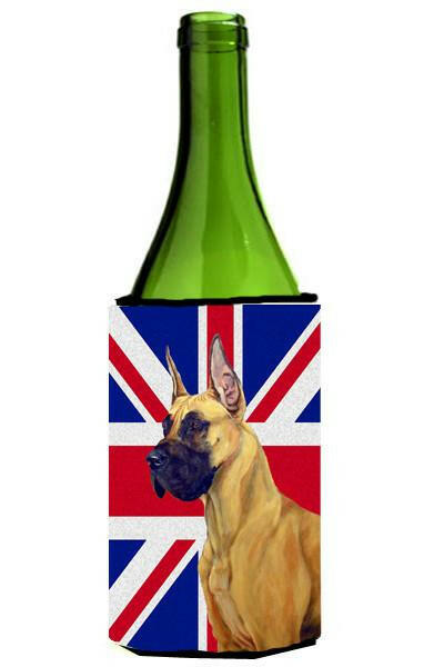 Great Dane with English Union Jack British Flag Wine Bottle Beverage Insulator Hugger LH9464LITERK by Caroline's Treasures