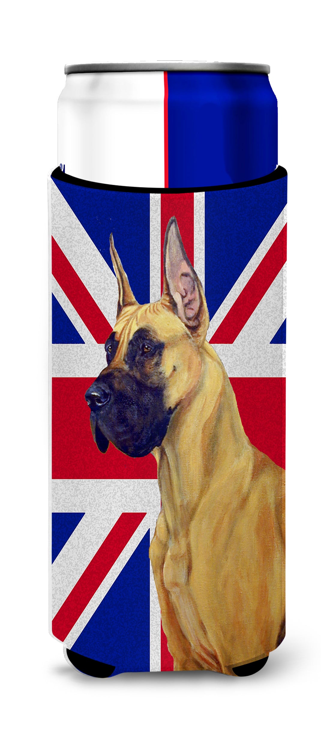 Great Dane with English Union Jack British Flag Ultra Beverage Insulators for slim cans LH9464MUK