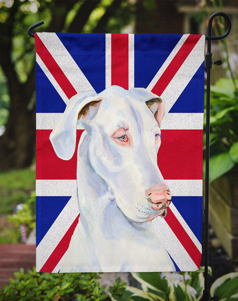 Great Dane with English Union Jack British Flag Flag Garden Size LH9465GF  the-store.com.