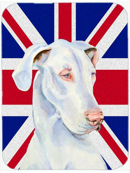 Great Dane with English Union Jack British Flag Glass Cutting Board Large Size LH9465LCB by Caroline's Treasures
