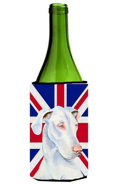 Great Dane with English Union Jack British Flag Wine Bottle Beverage Insulator Hugger LH9465LITERK by Caroline&#39;s Treasures