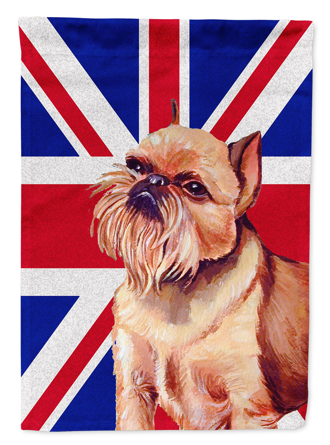 Brussels Griffon with English Union Jack British Flag Flag Canvas House Size LH9466CHF